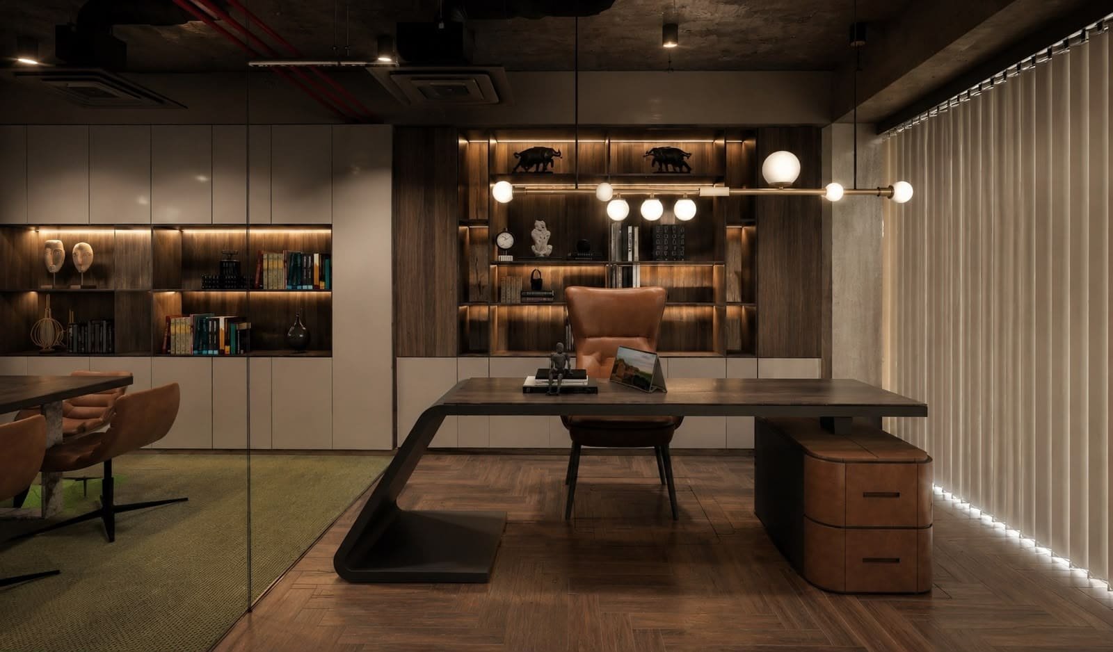 Studio 852 Interior Design Case Study - Industrial Executive Office & Conference Room